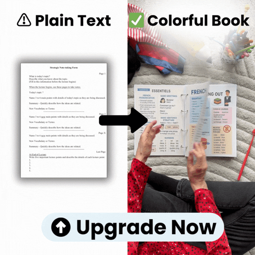 Upgrade To 1000+ Colorful French Student Notes [One Time Offer]
